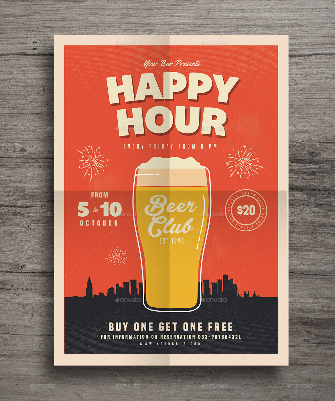 Happy Hour Beer Festival Flyer by guper GraphicRiver